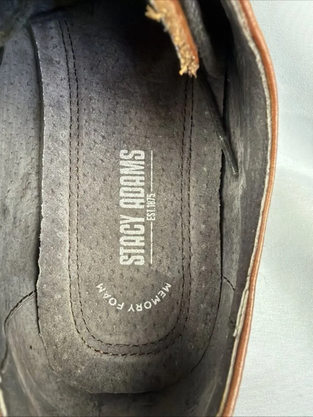 Dickinson Cap Toe Oxford Brown Leather Dress Shoes Mens 10M Stacey Adams